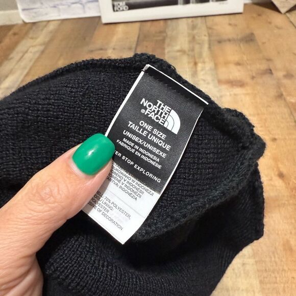 The North Face Winter Hat Black One Size Polyester Wool - Picture 3 of 7
